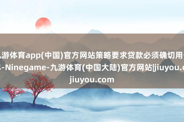 九游体育app(中国)官方网站策略要求贷款必须确切用于耗尽-Ninegame-九游体育(中国大陆)官方网站|jiuyou.com